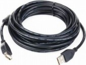 CABLU USB GEMBIRD prelungitor, USB 2.0 la USB 2.0, 1.8m, premium, conectori auriti, negru