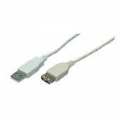 CABLU USB LOGILINK prelungitor, USB 2.0 la USB 2.0, 3m, gri
