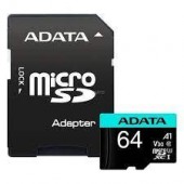 CARD MicroSD ADATA PremierPro, 64 GB, MicroSDHC, clasa 10, standard UHS-I U1