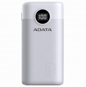 POWER BANK ADATA 10000mAh, Quick Charge 3.0 + PD 22.5W, 2 x USB & 1 x USB-C, digital display pt. status baterie, P10000QCD 10.000 mAh, total 3A, white
