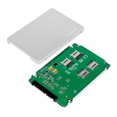 RACK extern LOGILINK, pt 4 x MicroSD, convert to 2.5 inch SSD, S-ATA, interfata PC USB 2.0, aluminiu, argintiu
